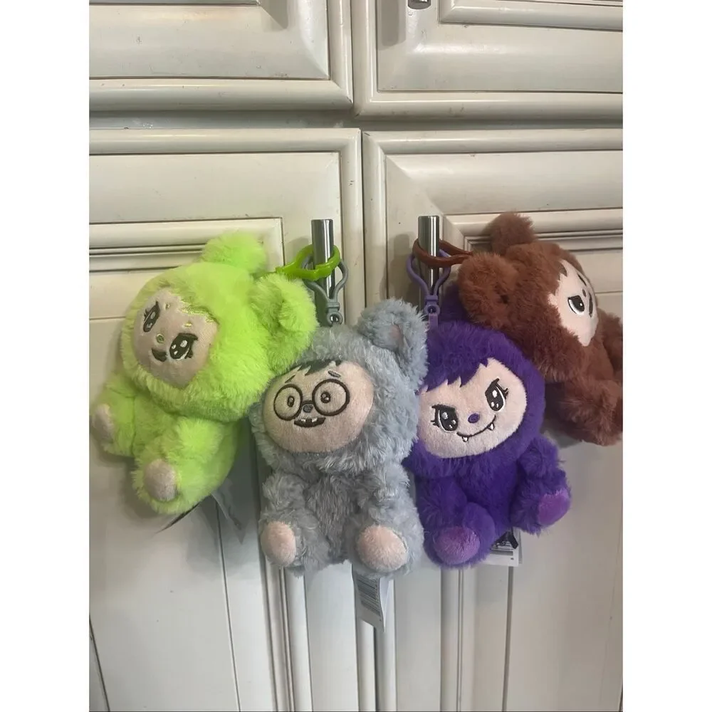 NWOT La Babies Monster Plush Clip-On Glitter Keychain Toys Bundle Deal Set of 4